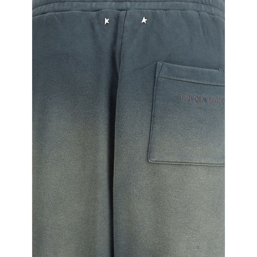 Pantalon décontracté en coton bleu Golden Goose