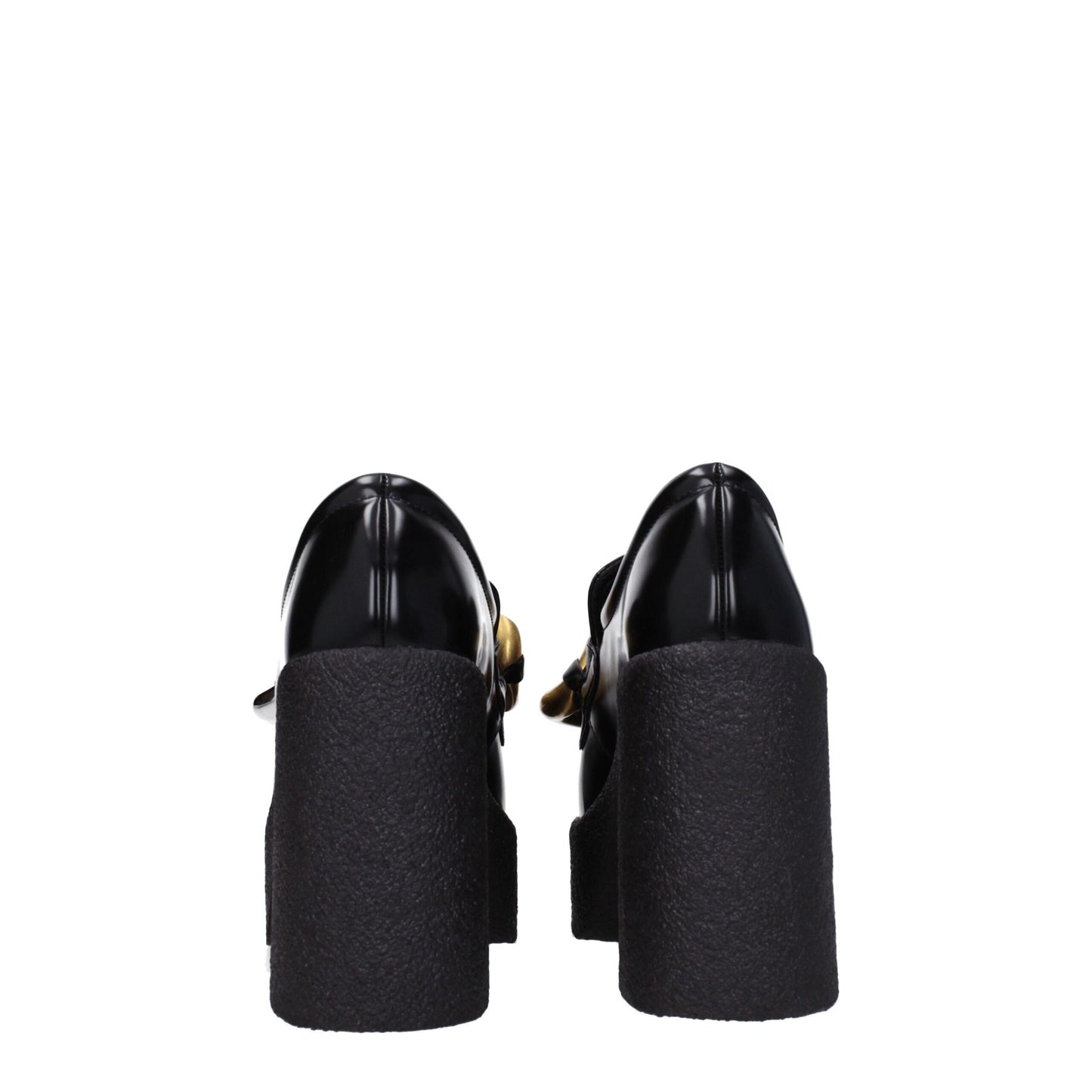 Mocassini con plateau in pelle nera Stella McCartney