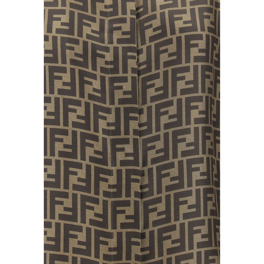 Chemise Fendi en soie marron à motifs