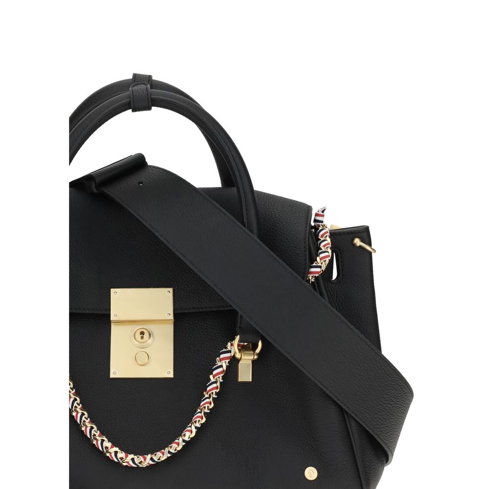 Borsa Thom Browne in pelle di vitello nera Bos Taurus