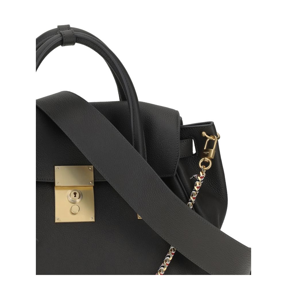 Borsa Thom Browne in pelle di vitello grigia Bos Taurus