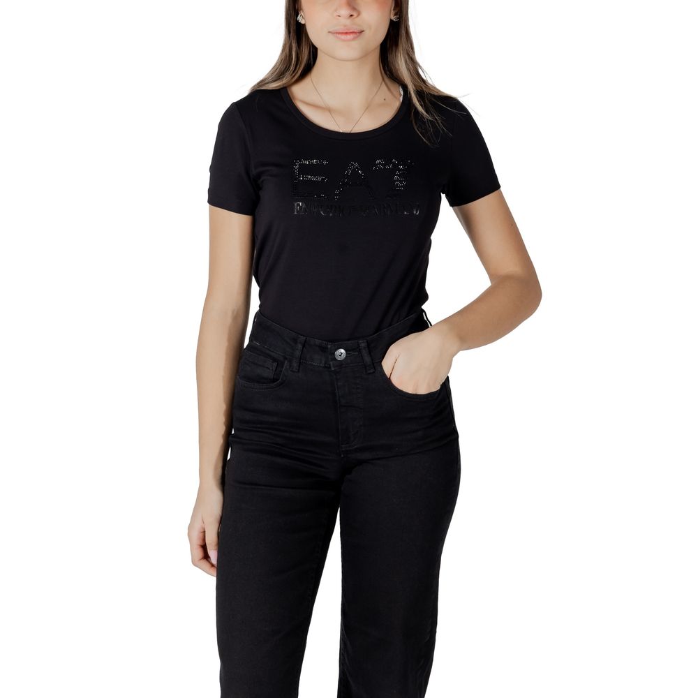 T-shirt nera in cotone EA7 Emporio Armani