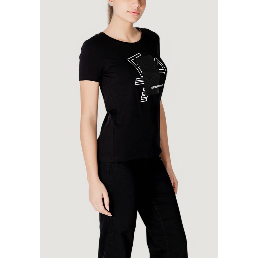 T-shirt nera in cotone EA7 Emporio Armani