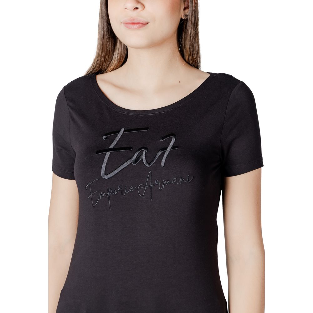 T-shirt en coton noir EA7 Emporio Armani