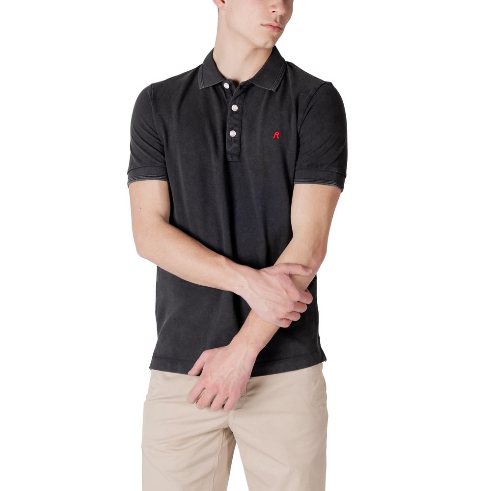 Polo in cotone nero Replay