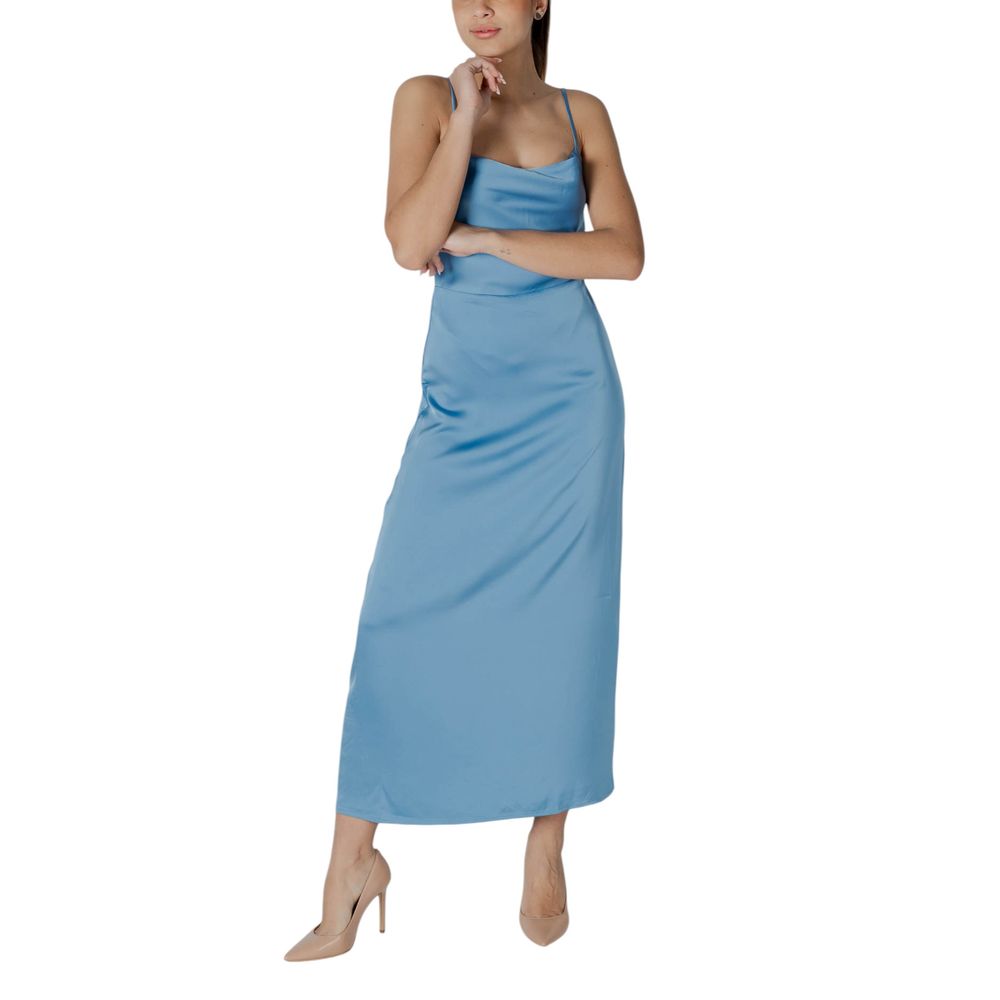 Robe longue turquoise en polyester Vila Clothes