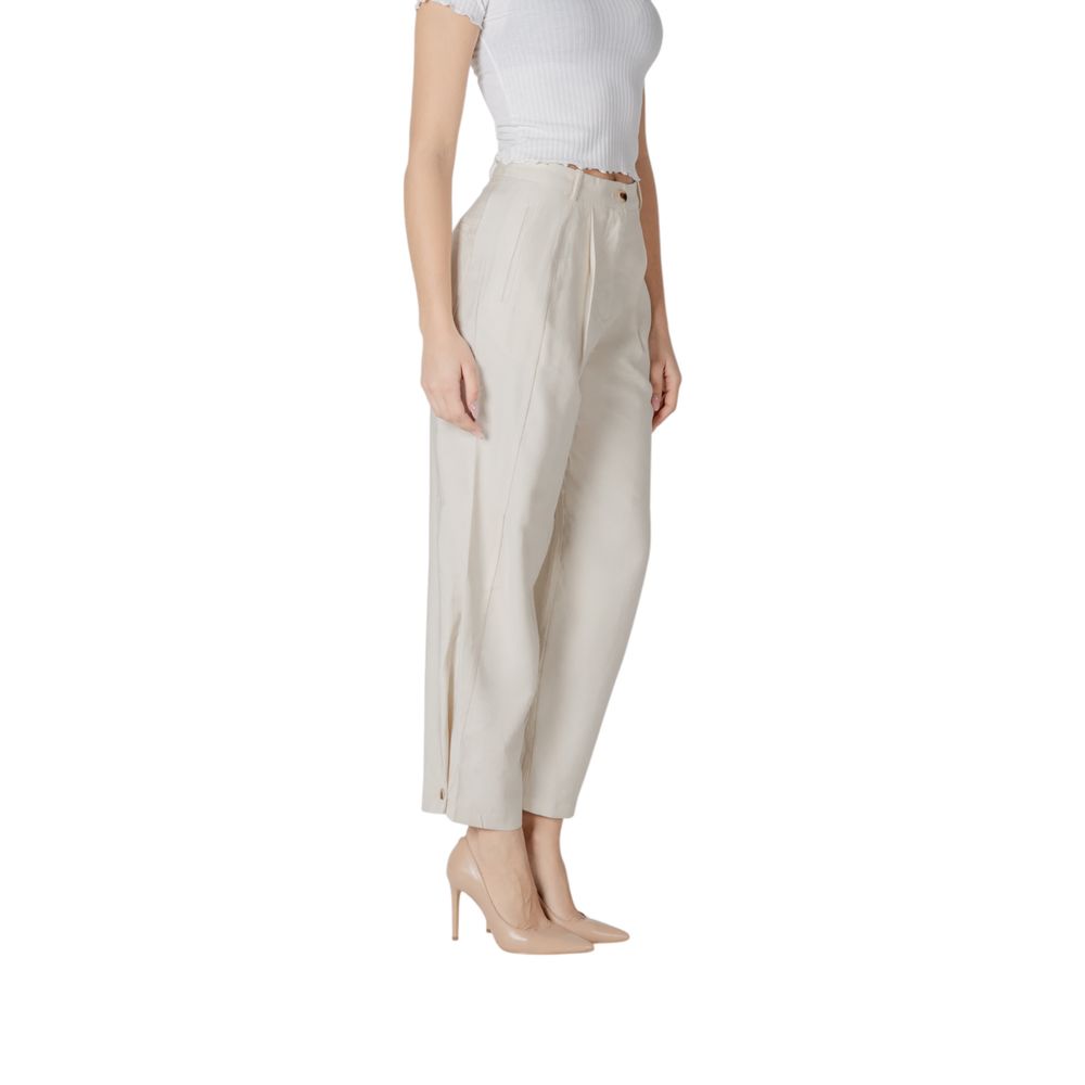 Pantalon décontracté beige en viscose Vila Clothes