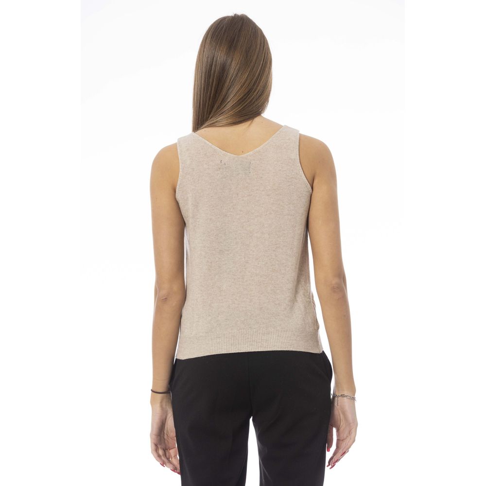 Baldinini Trend Top Donna Beige in Lana