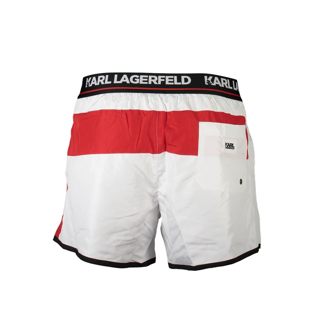 Boxer de bain homme blanc en polyester Karl Lagerfeld