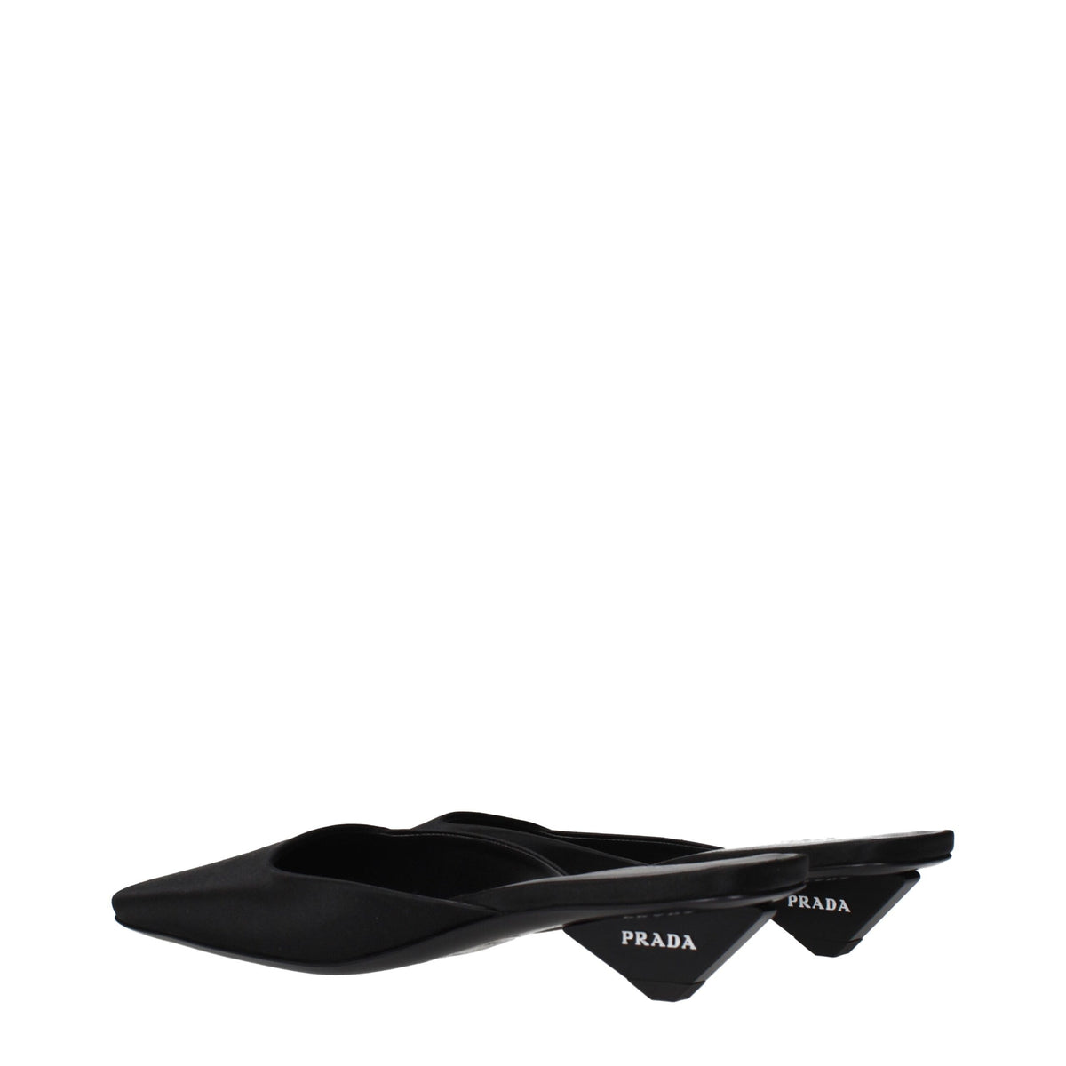 Sandali neri in raso Prada