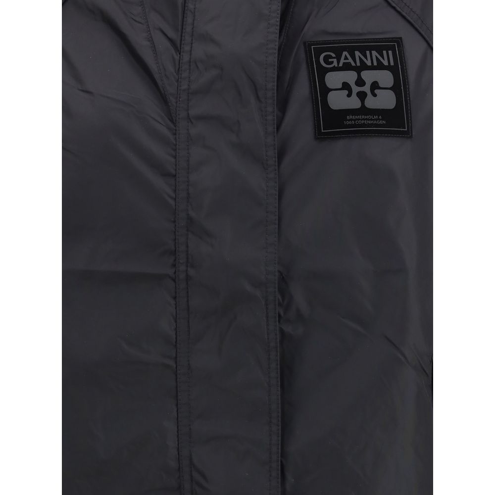 Giacca in nylon nero Ganni