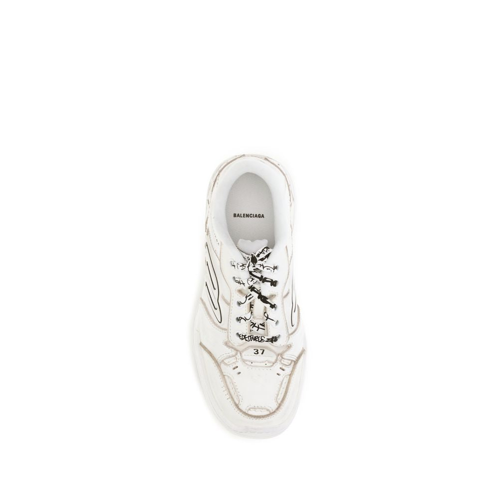 Baskets Balenciaga Bos Taurus en cuir de veau blanc