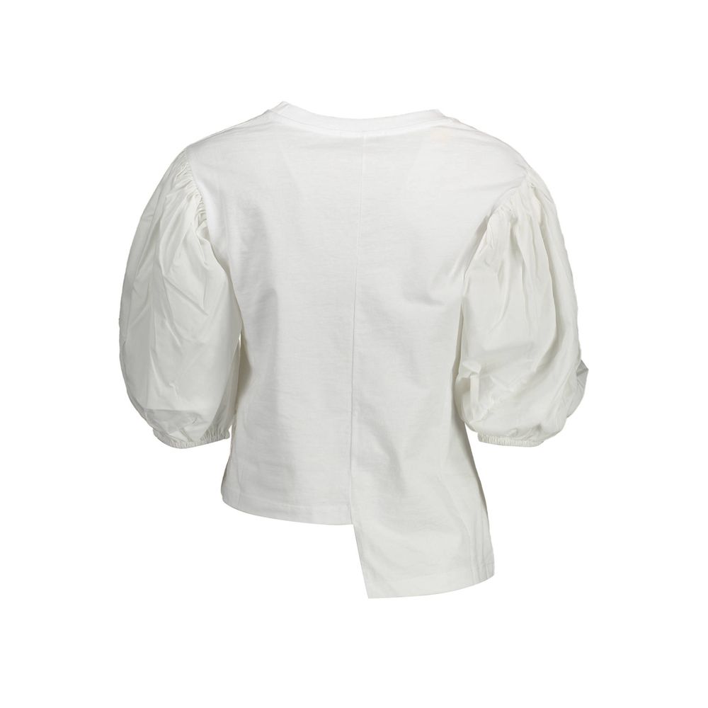T-shirt da donna in cotone bianco Gaelle Paris