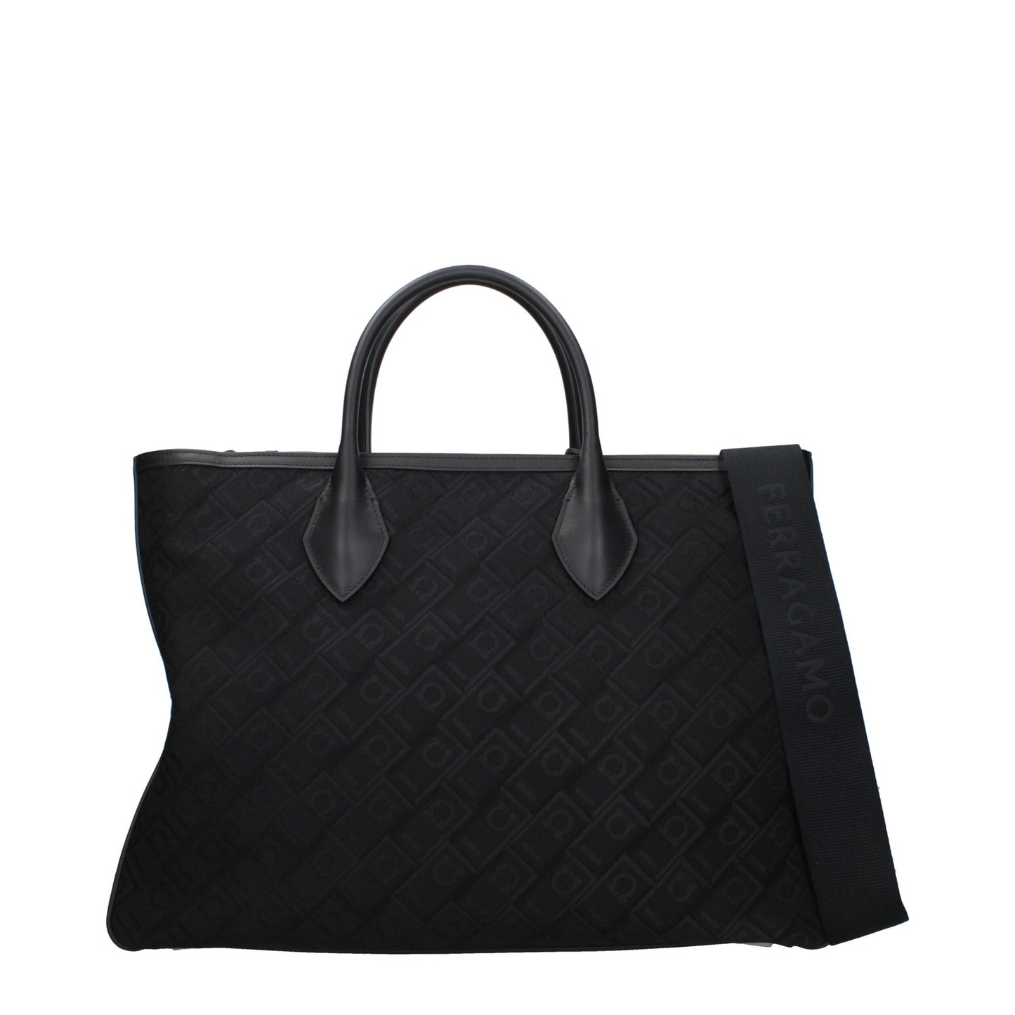 Borsa a mano in tessuto nero Salvatore Ferragamo