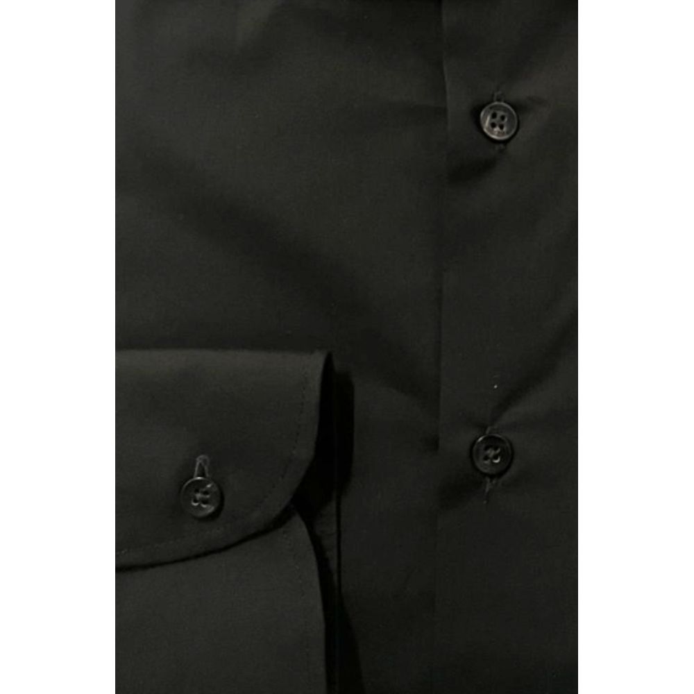 Camicia da uomo in cotone nero Baldinini Trend