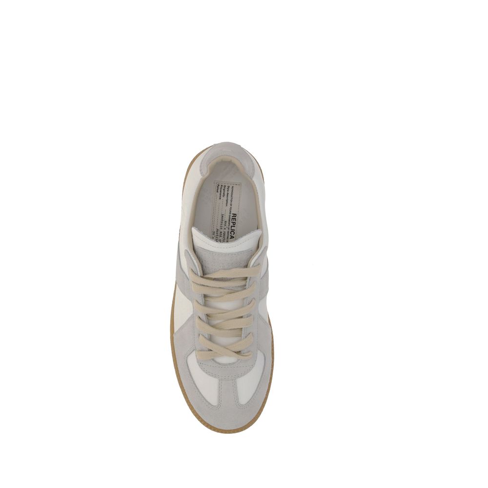 Sneakers basse Bos Taurus in pelle di vitello bianca Maison Margiela