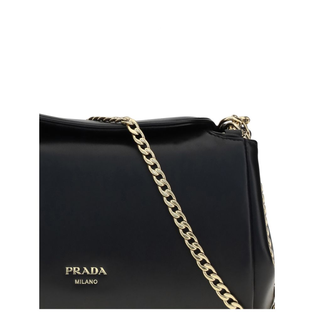 Borsa a tracolla Prada Bos Taurus in pelle di vitello nera
