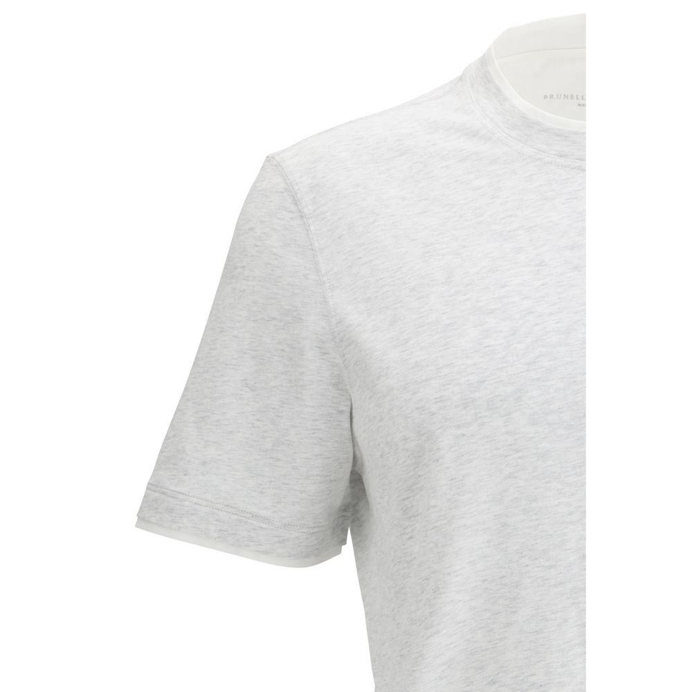 T-shirt en coton gris Brunello Cucinelli