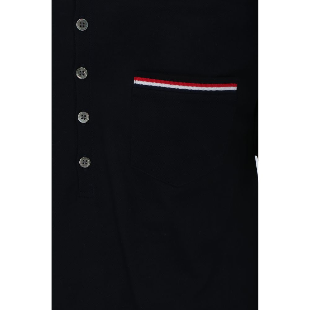 Polo in cotone blu Thom Browne