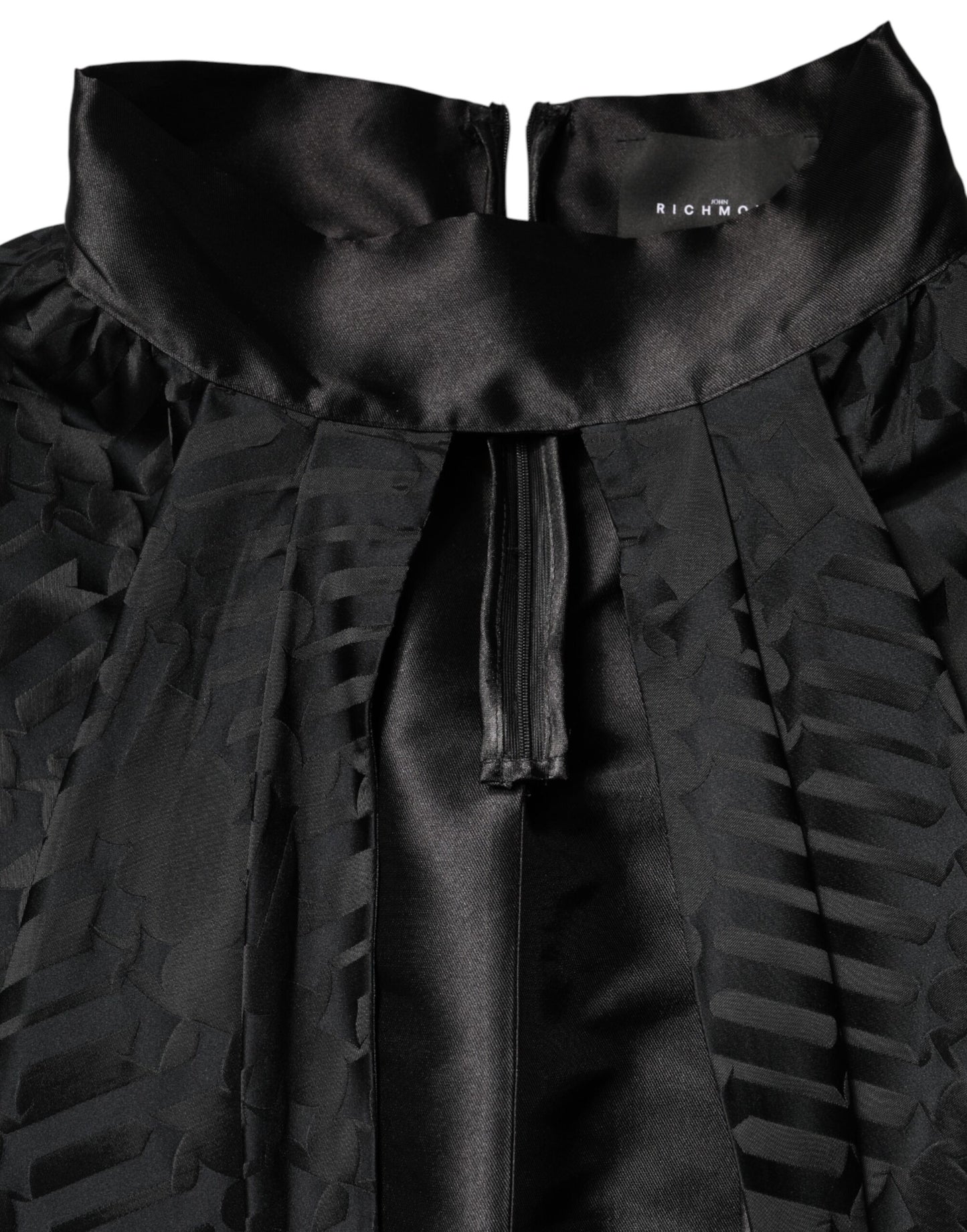 Robe deux pièces sans manches à col en V profond en jacquard noir John Richmond