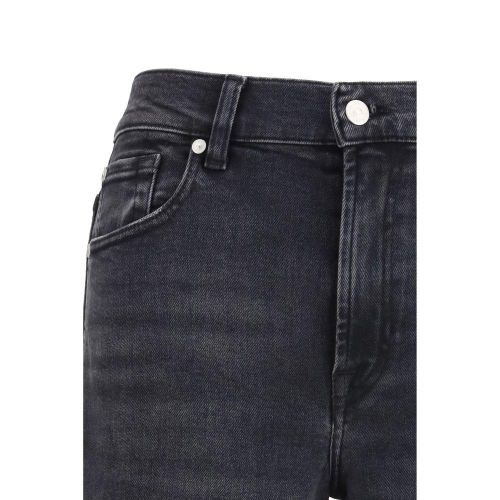 Jeans dritti in cotone nero 7FOR