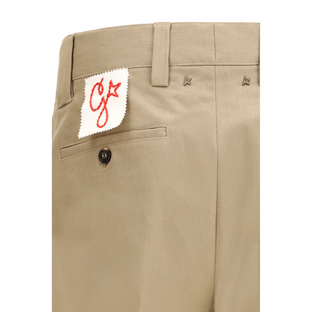 Pantaloni Chino Bicolore in Cotone Golden Goose