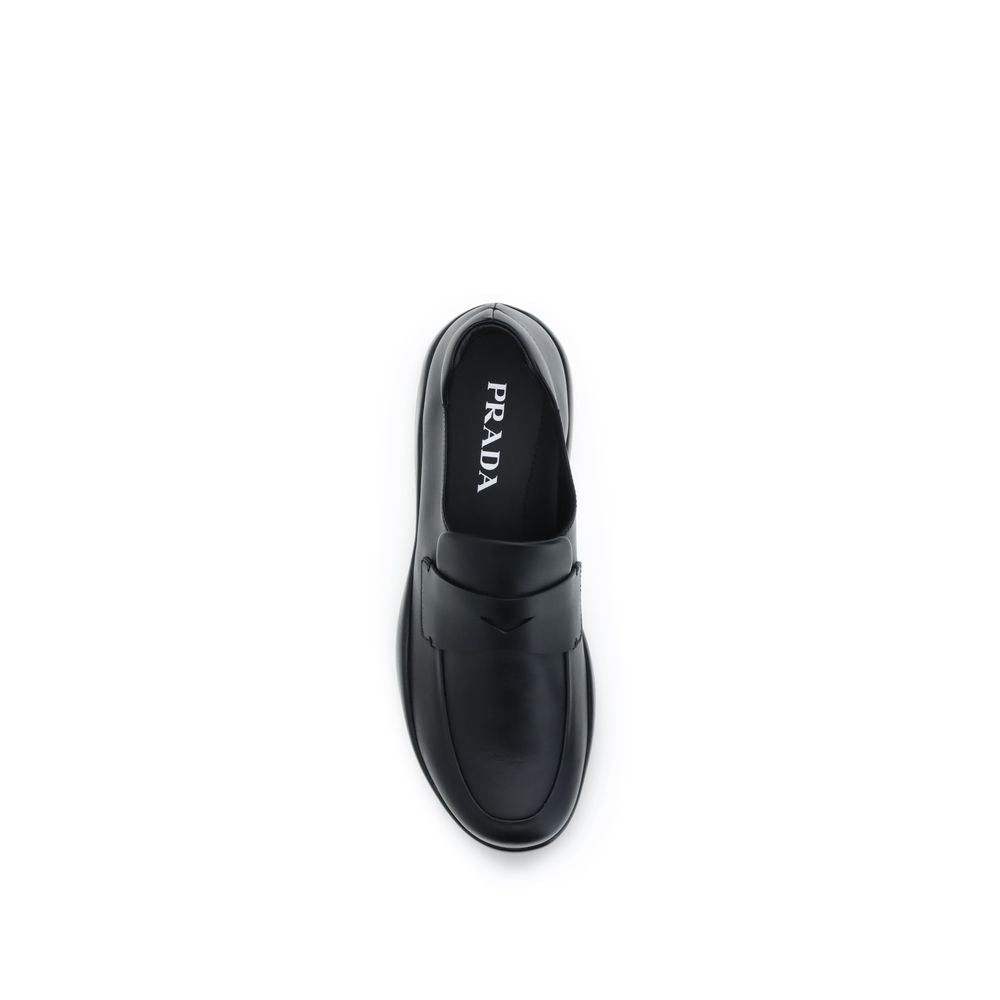 Mocassini slip-on Prada Bos Taurus in pelle di vitello nera