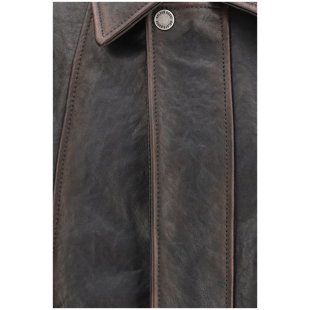 Golden Goose Bomber in pelle di capra marrone