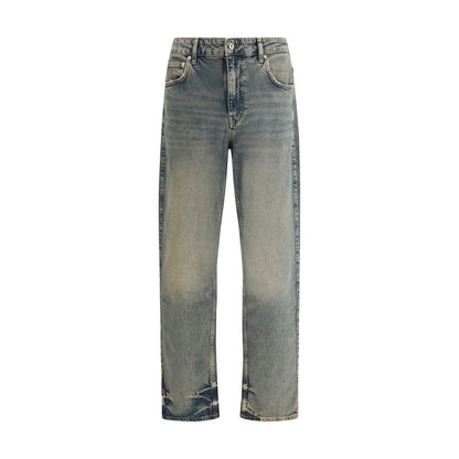 Jeans a gamba dritta in cotone blu Represent