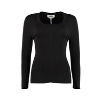 Felpa nera in cotone e lana e poliammide MSGM