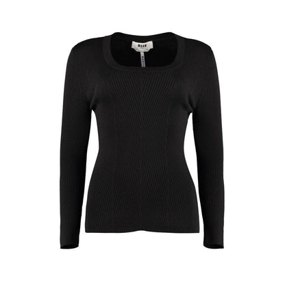 Felpa nera in cotone e lana e poliammide MSGM