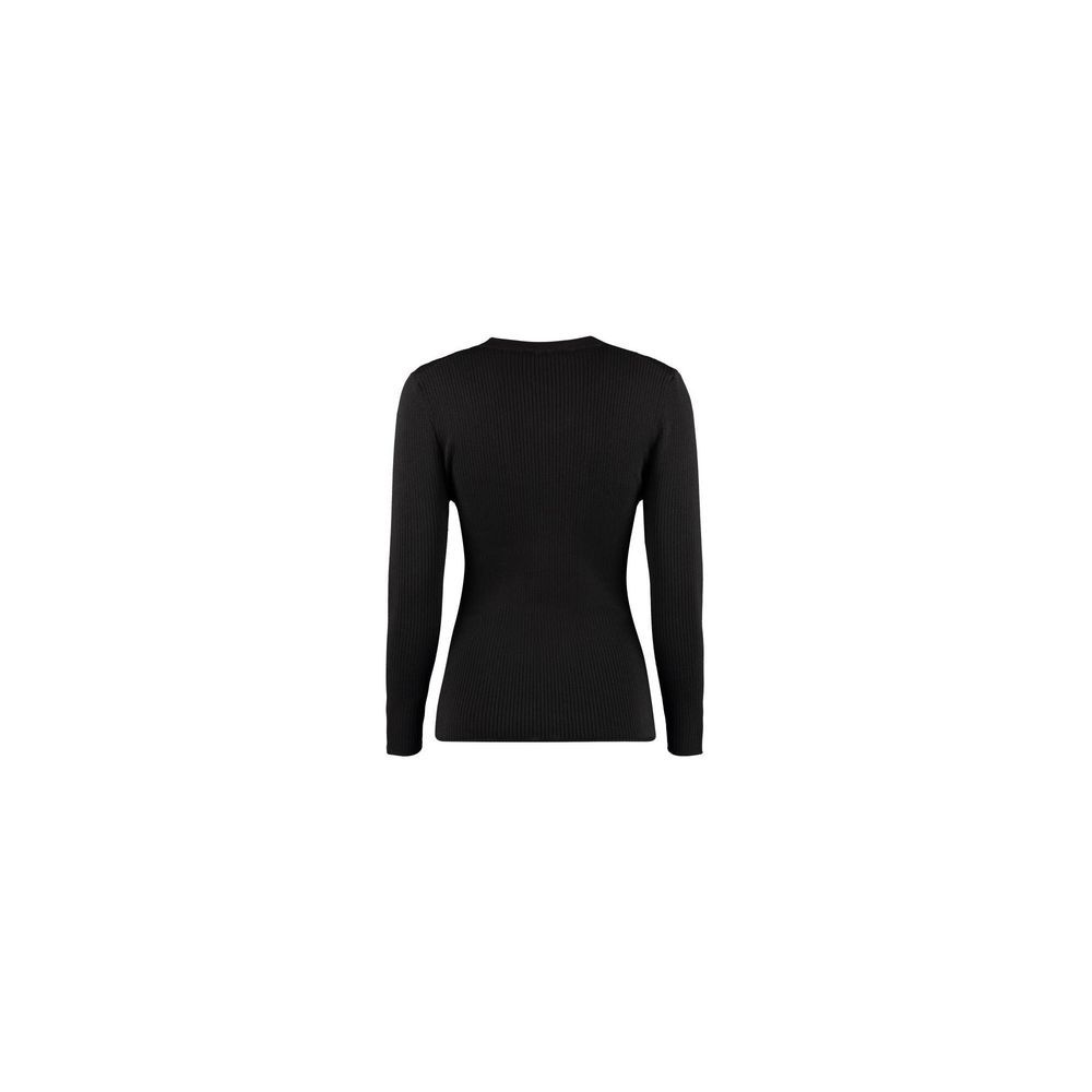 Felpa nera in cotone e lana e poliammide MSGM