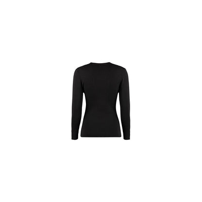 Felpa nera in cotone e lana e poliammide MSGM