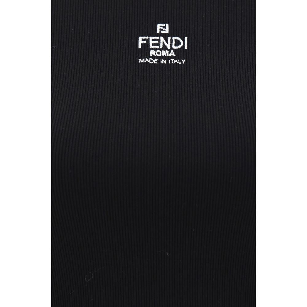 T-shirt nera in cotone Fendi