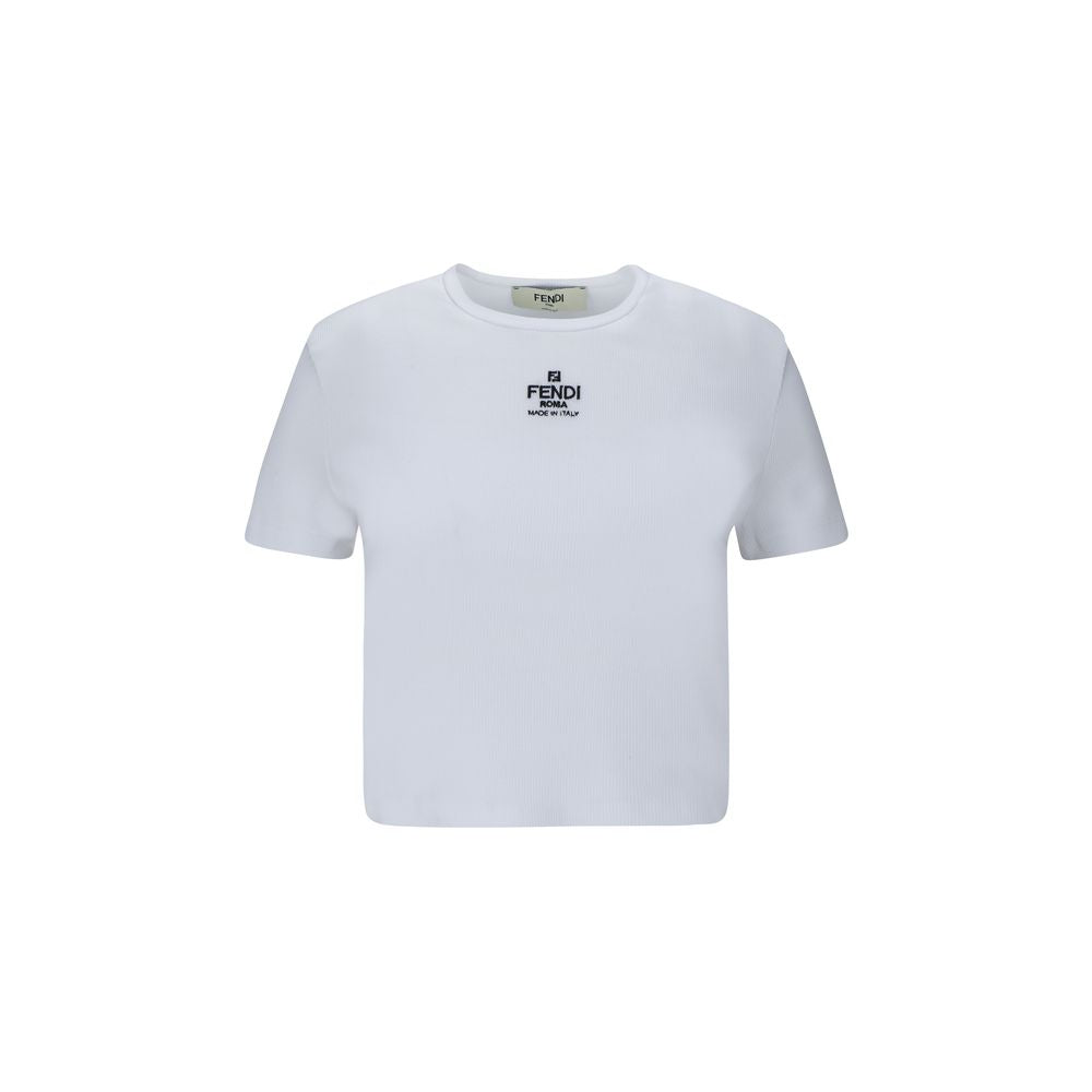 T-shirt bianca in cotone Fendi