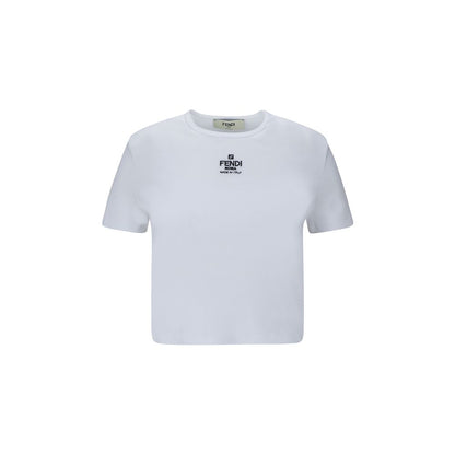 T-shirt bianca in cotone Fendi