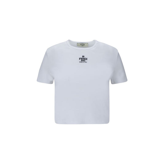 T-shirt bianca in cotone Fendi