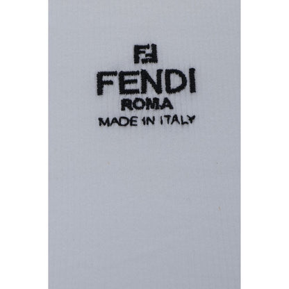 T-shirt bianca in cotone Fendi