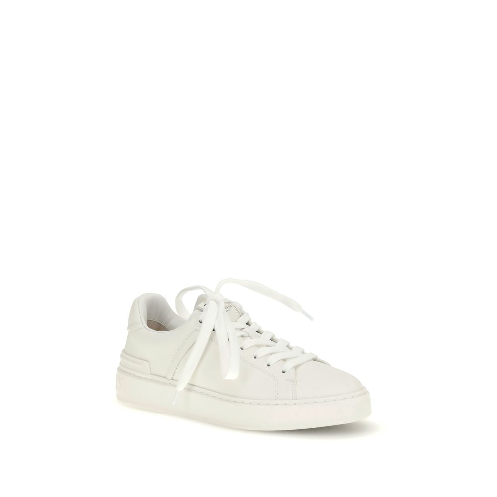 Sneakers basse Balmain Bos Taurus in pelle di vitello bianca