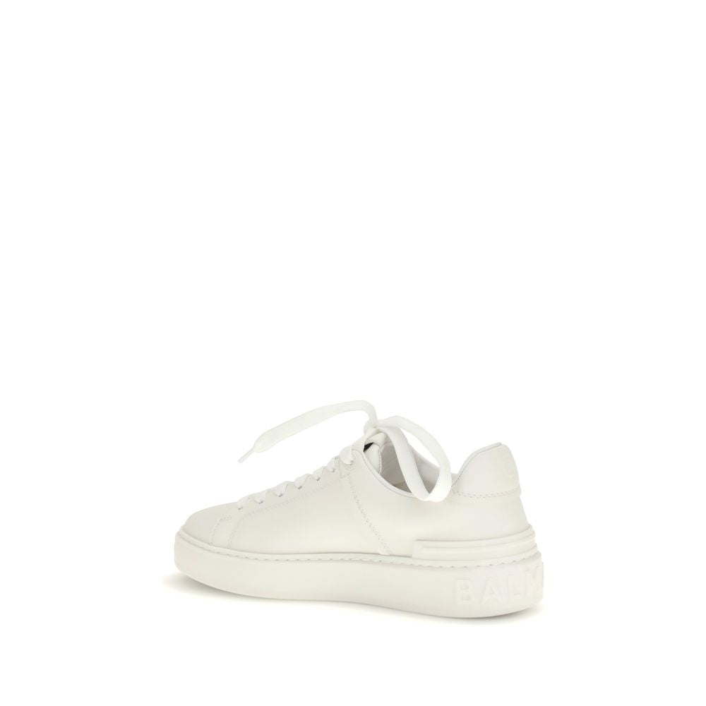 Sneakers basse Balmain Bos Taurus in pelle di vitello bianca