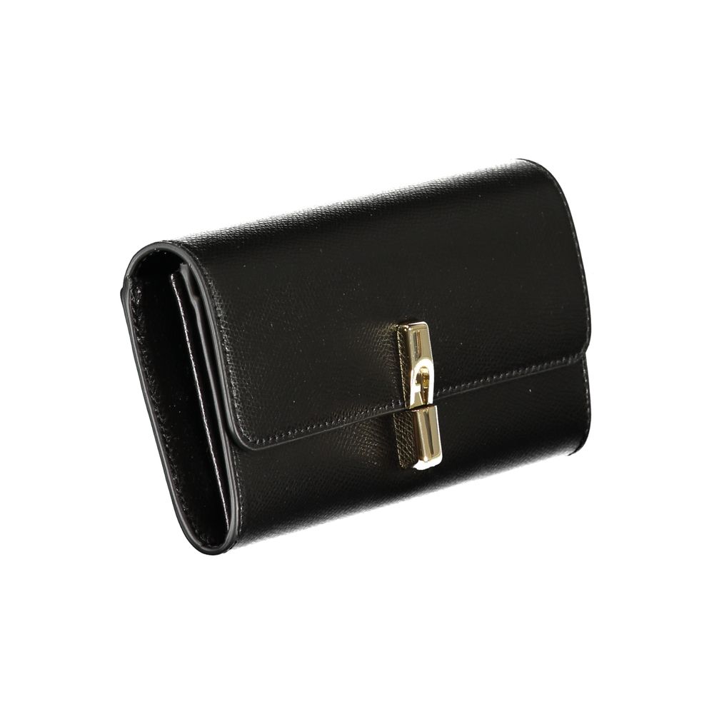 Portefeuille femme en cuir noir Furla Nero