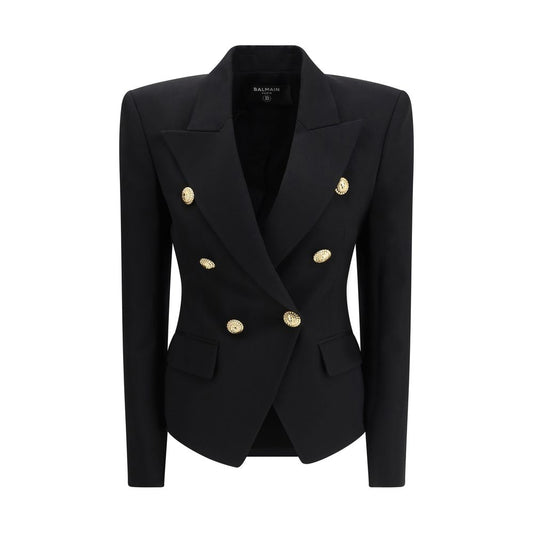 Giacche e cappotto in lana nera Balmain