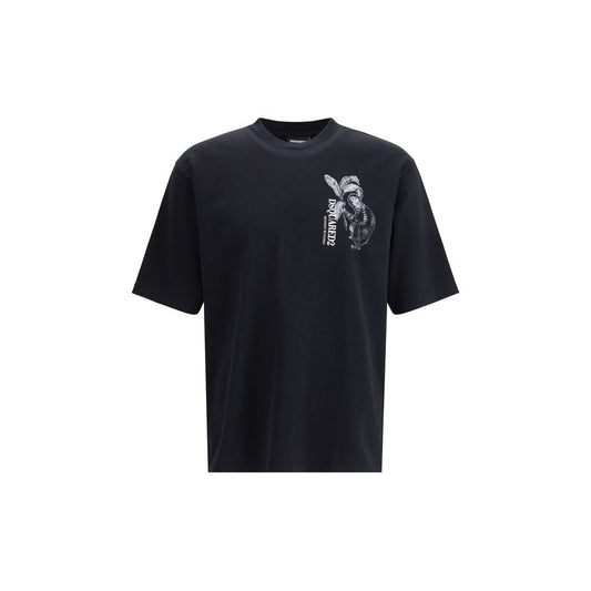 T-shirt nera in cotone Dsquared²
