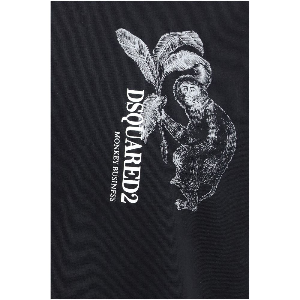 T-shirt nera in cotone Dsquared²
