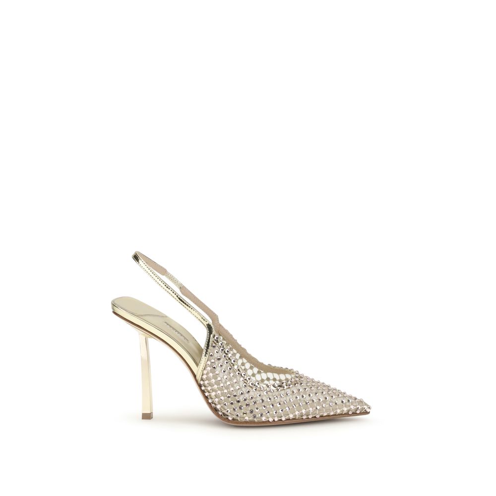 Escarpins à plateforme en nylon doré LE SILLA