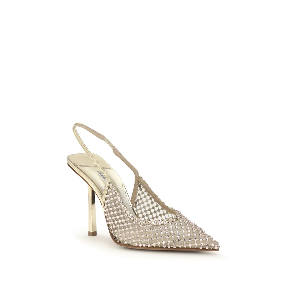 Escarpins à plateforme en nylon doré LE SILLA