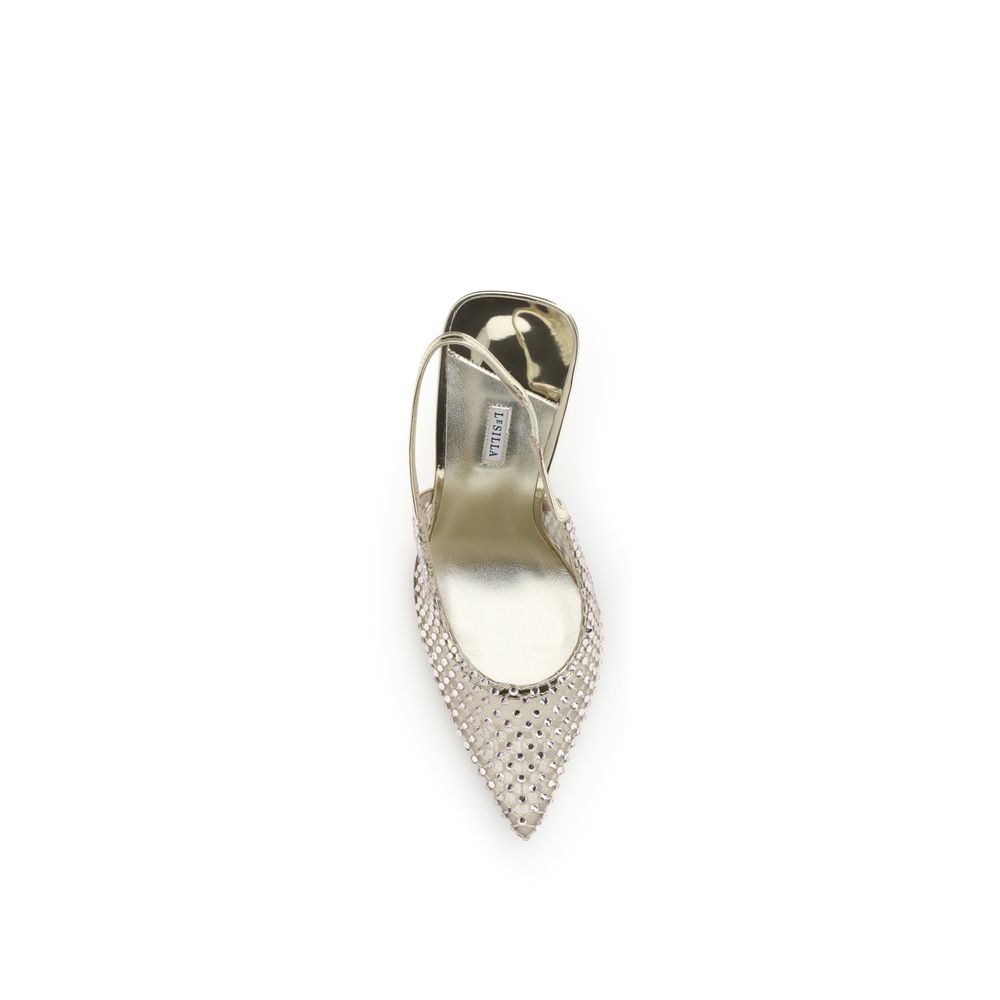 Escarpins à plateforme en nylon doré LE SILLA
