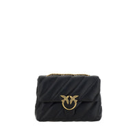 Borsa a tracolla PINKO Bos Taurus in pelle di vitello nera