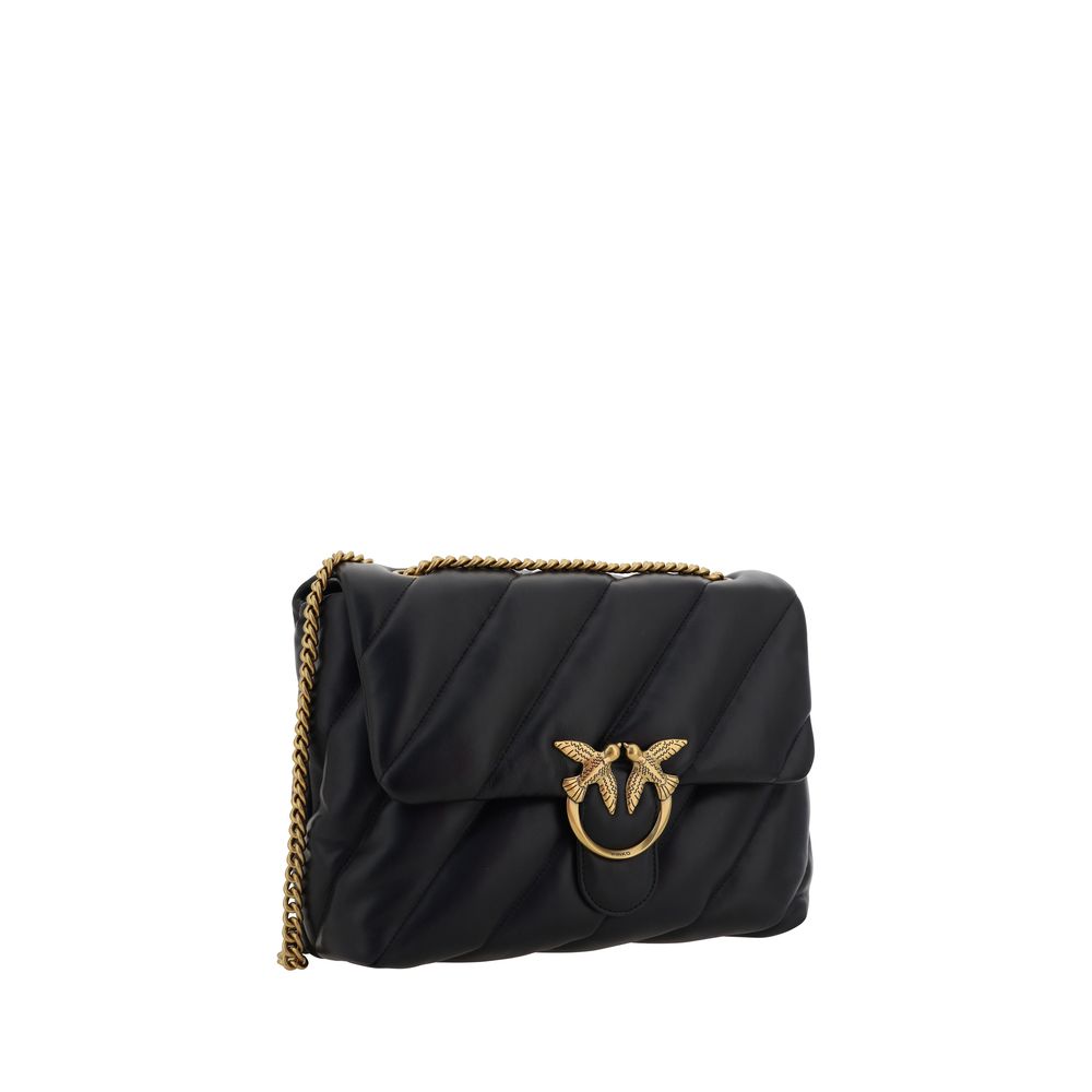 Borsa a tracolla PINKO Bos Taurus in pelle di vitello nera