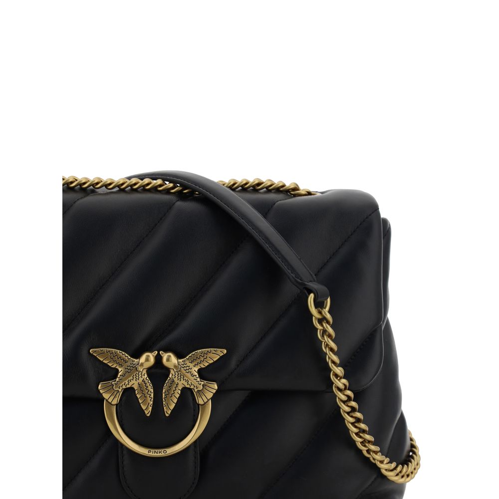 Borsa a tracolla PINKO Bos Taurus in pelle di vitello nera